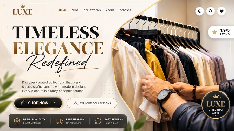 Luxe E-Commerce website screenshot